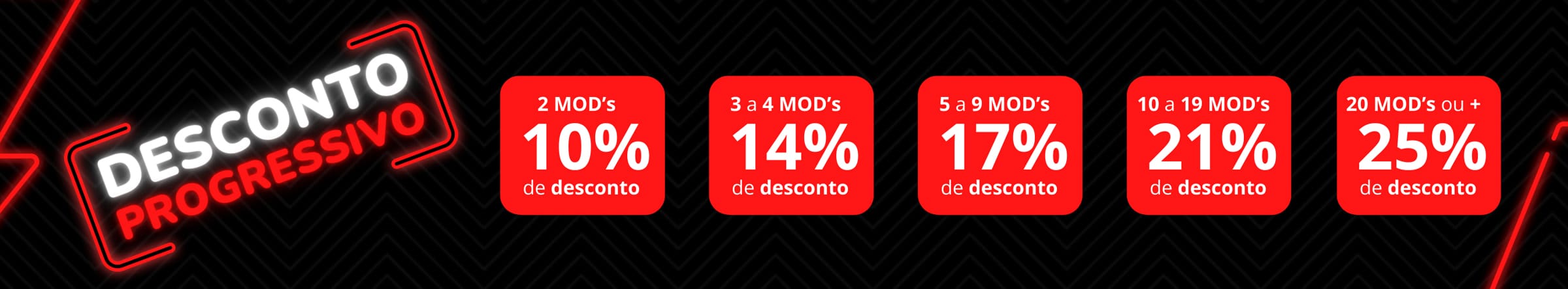 Banner promocional Desconto Progressivo da Mods FG